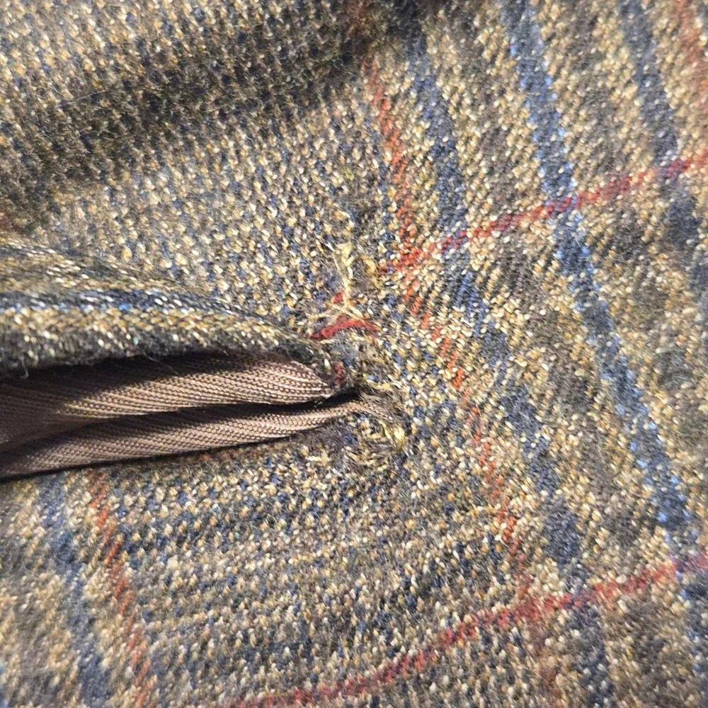 Loro Piana Cremieux Sport Coat 48R Mens Brown Glen Plaid Wool Blazer Jacket Can